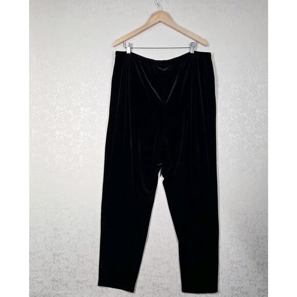 Denim 24/7 Velvet Pull On Pants sz 2X Black Elastic Waist Lounge NEW - Picture 5 of 13